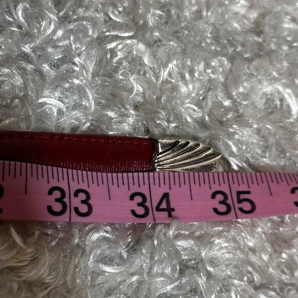 Justin Red Cowhide Western Leather Belt Sz 30 - Picture 13 of 13